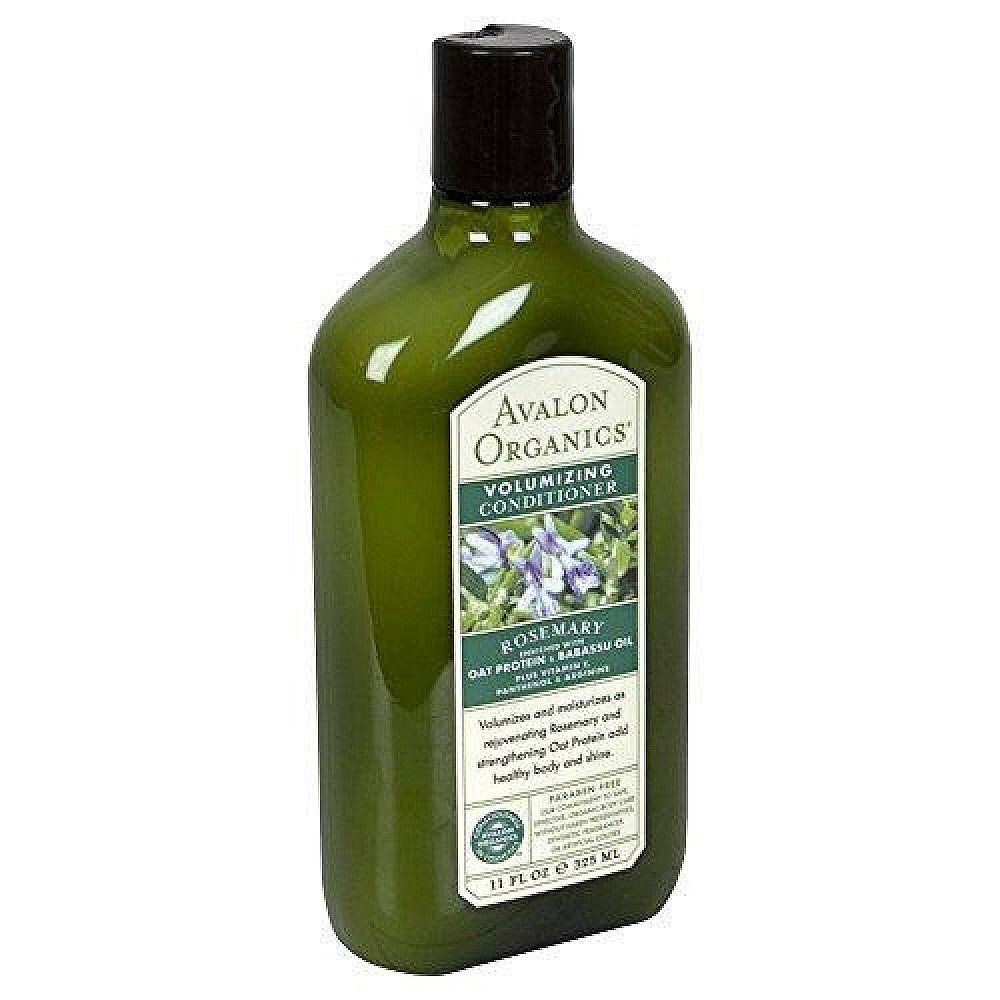 Avalon Organics Rosemary Volumizing Conditioner bottle, 11 oz, natural conditioner for adding volume and shine to hair.