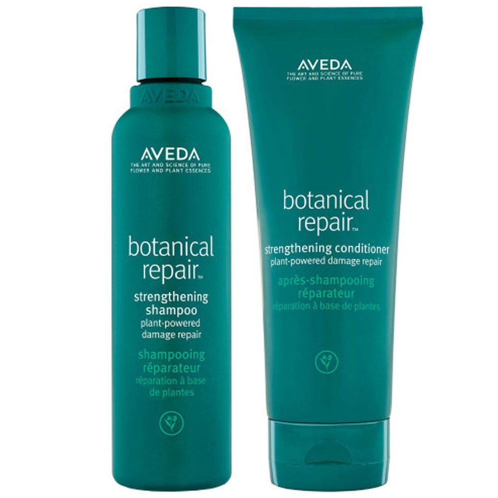 Aveda Botanical Repair Strengthening Conditioner 200ml bottle with label visible, designed to nourish and repair damaged hair.