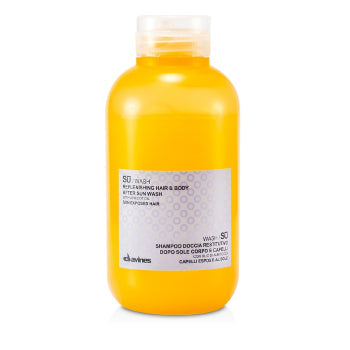 Davines SU Replenishing Hair & Body After Sun Wash in 250ml bottle, moisturizing conditioner for sun-exposed skin and hair