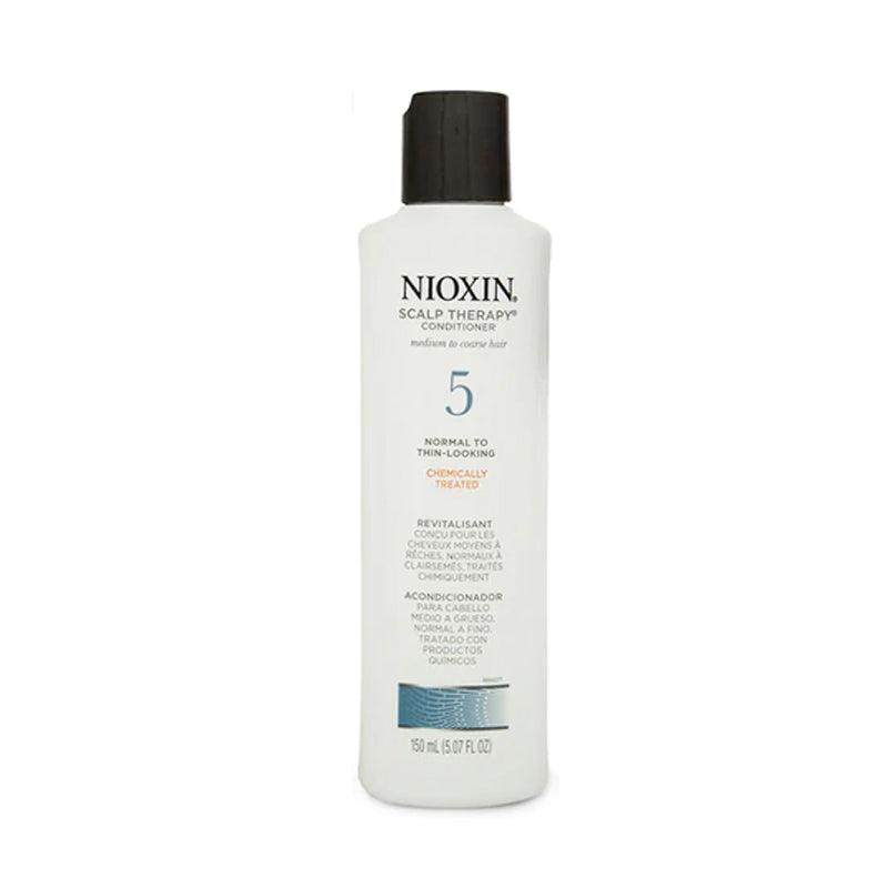 Nioxin Scalp Therapy System 5 Conditioner in a 5.07 fl oz bottle, designed for scalp and hair health by Pasteur Pharmacy.