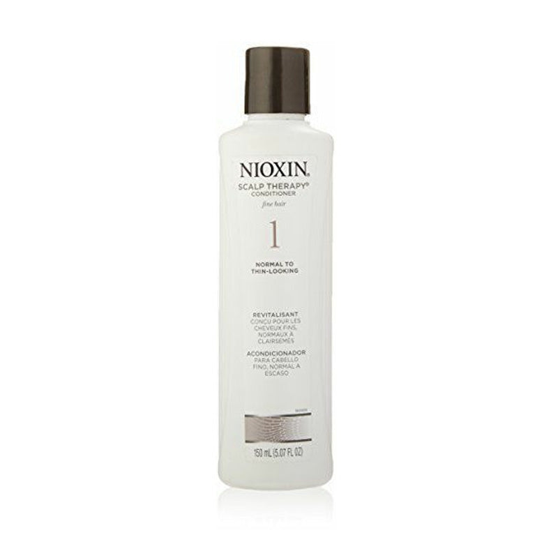 Nioxin System 1 Scalp Therapy Conditioner in 5.07 fl oz bottle, optimized for thinning hair and scalp health.