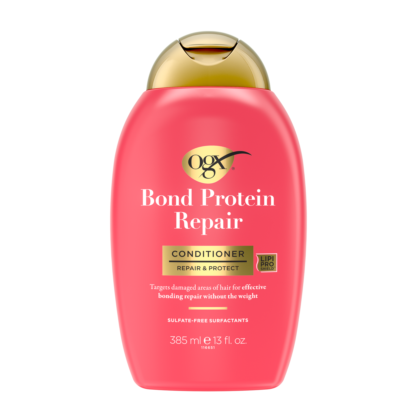 OGX Bond Protein Repair Lightweight Conditioner in 13 Fl Oz bottle, nourishing hair with bond-strengthening formula