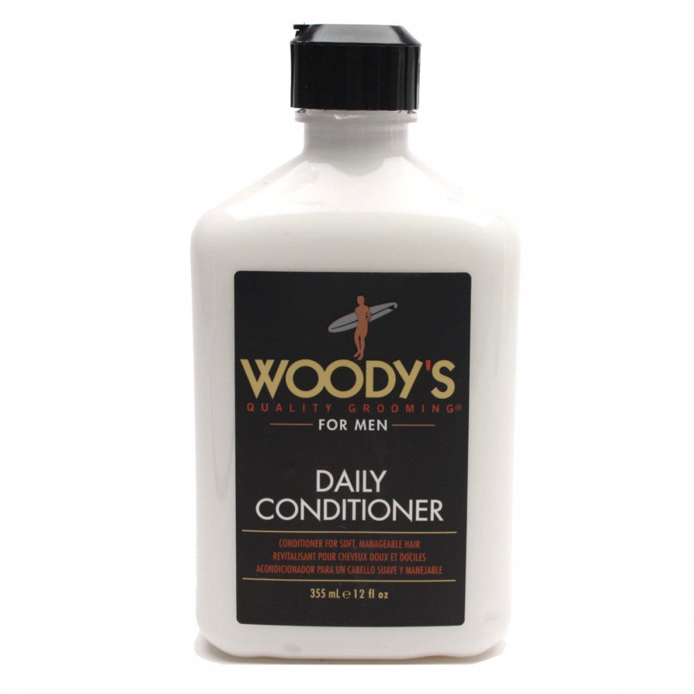 Woody's Daily Conditioner by Pasteur Pharmacy, creamy conditioner in a bottle with a label, designed for daily hair care.