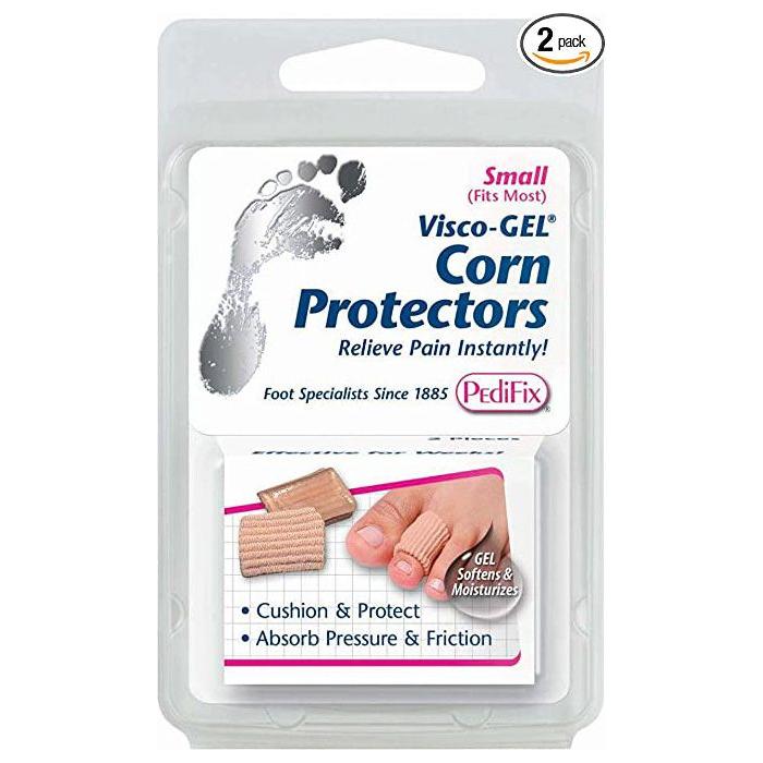 Small PediFix Visco-Gel Corn Protectors by Pasteur Pharmacy, showing two soft gel pads for corn relief.