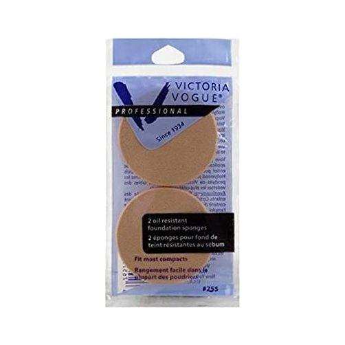 Victoria Vogue 2 oil-resistant round cosmetic sponges by Pasteur Pharmacy, soft and durable for makeup application.
