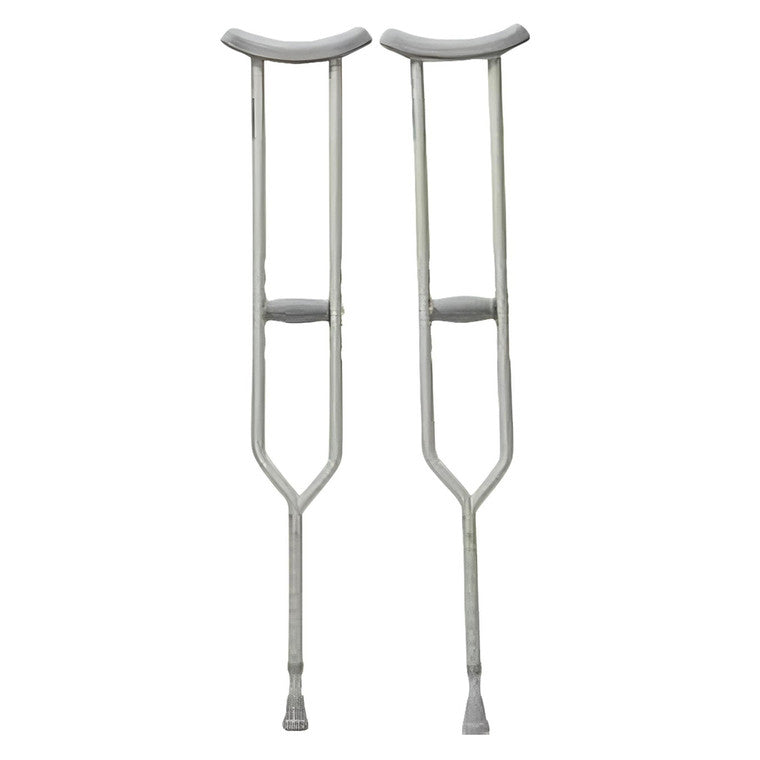 Cardinal Health adjustable push-button crutches with foam grips and underarm support, standard size for mobility assistance.