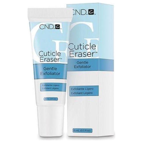 CND Cuticle Eraser Gentle Exfoliator in 0.5 oz tube, designed for softening and removing excess cuticles.