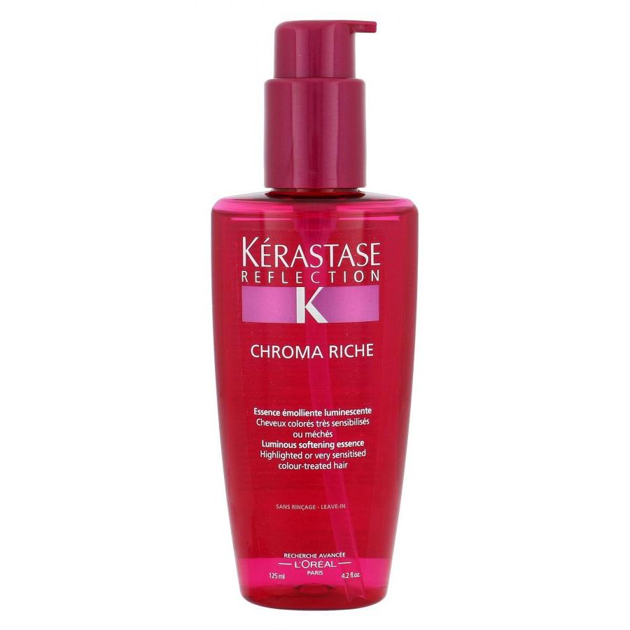 Kerastase Lëng Zbutës për Flokë in 125ml bottle, smoothing treatment for hair, shown in a clear container with a white cap.