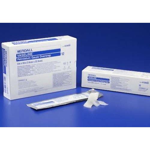Vaseline 3x9-inch petrolatum gauzes by Pasteur Pharmacy, sterile medical dressings for wound care and skin protection.