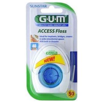 GUM Access Dental Floss by Pasteur Pharmacy, 50 uses, thin dental floss for effective plaque removal and oral hygiene.