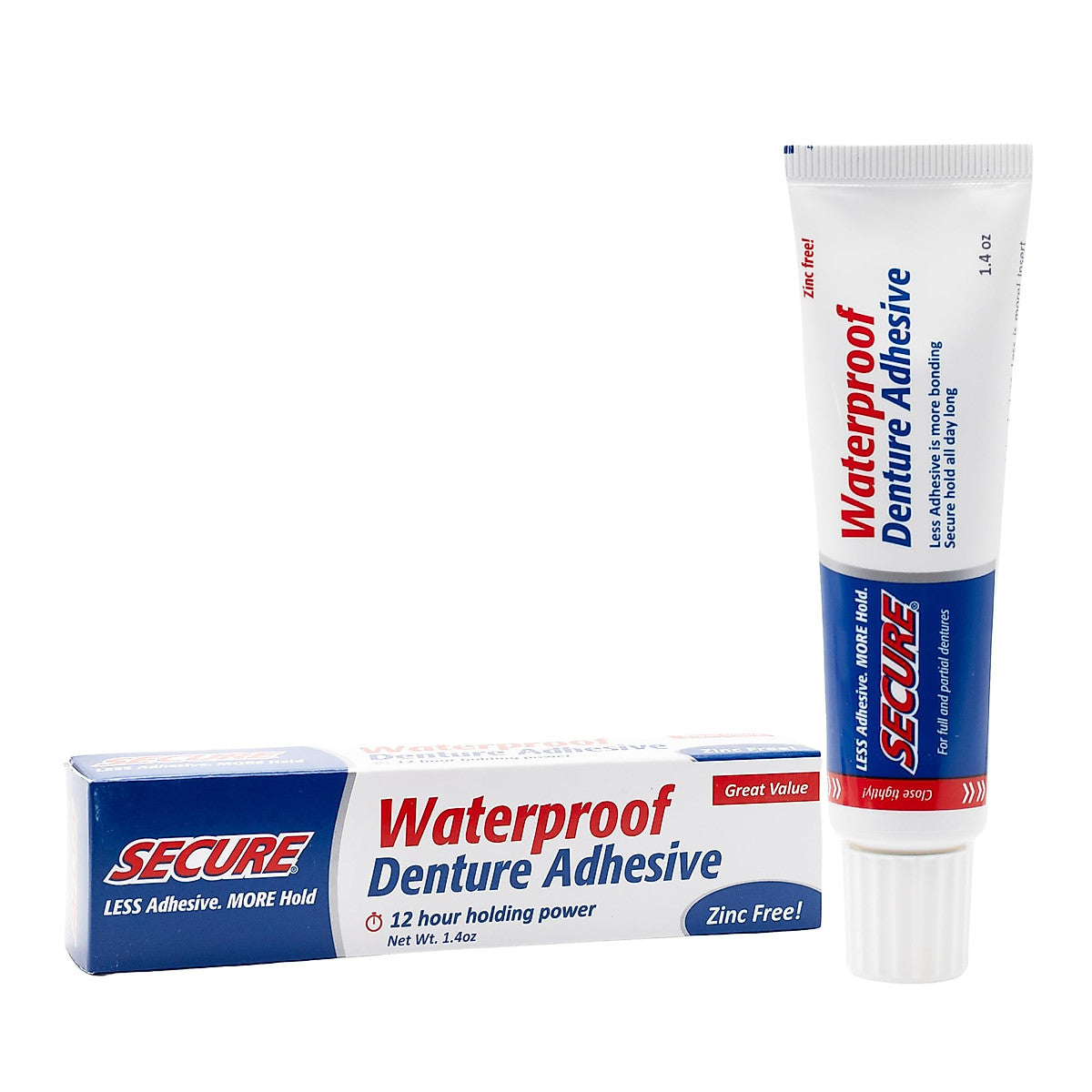 Secure Bioforce A.Vogel denture adhesive waterproof bonding cream zinc-free in 1.4 oz tube, designed for secure denture fit.