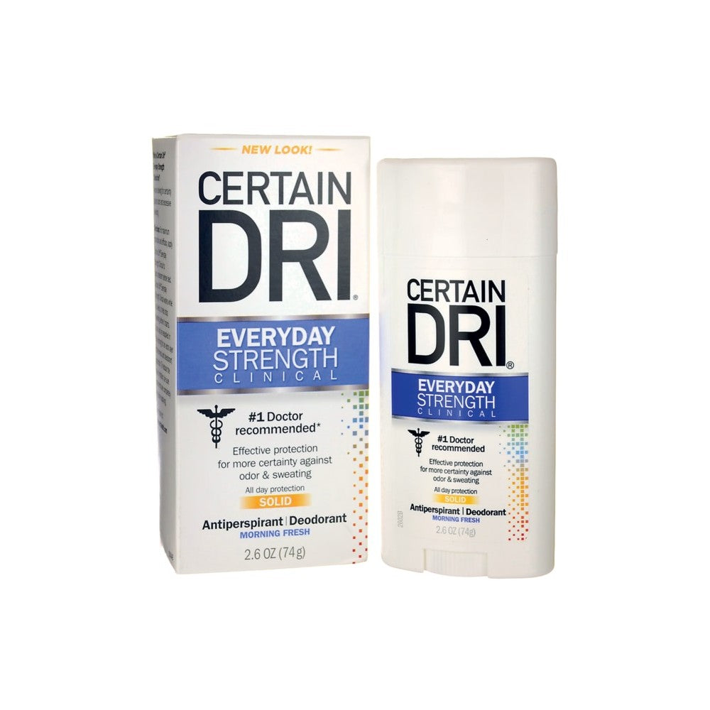 Pasteur Pharmacy Certain Dri Everyday Strength Clinical Solid Deodorant with Morning Fresh scent, 2.6 oz antiperspirant for odor control