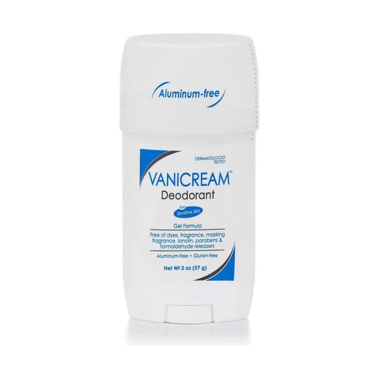 Vanicream aluminum-free gluten-free gel deodorant in 2 oz tube, natural formula for sensitive skin, by Pasteur Pharmacy