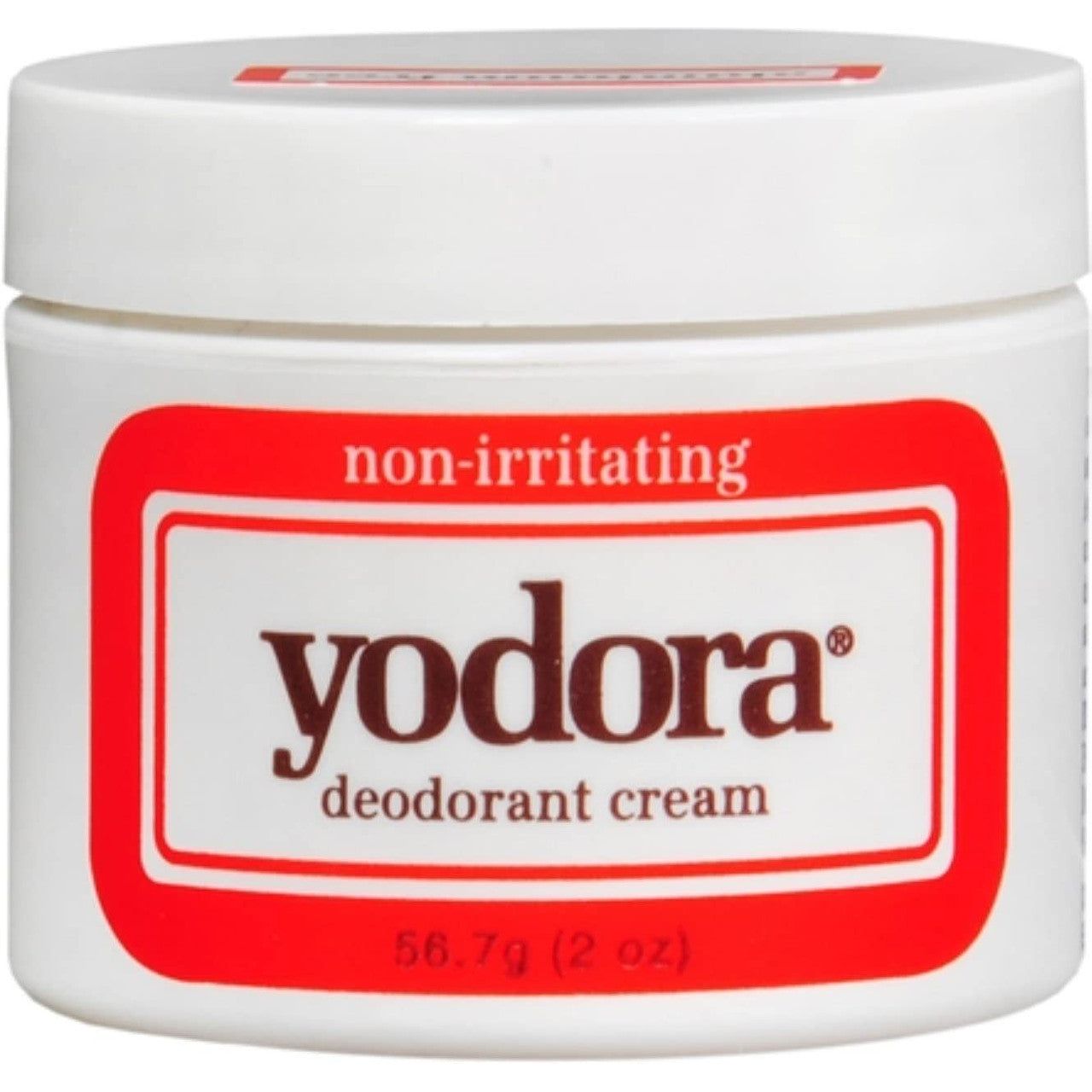 Yodora Deodorant Cream in a 2 oz jar from Pasteur Pharmacy, natural deodorant for underarm freshness and odor control.