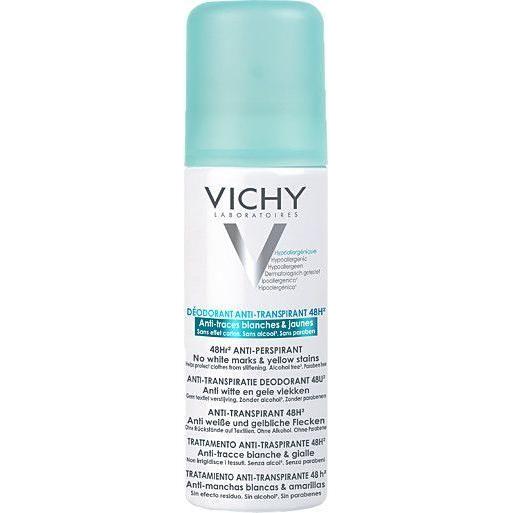 Vichy 48 Hour No-Trace Anti-Perspirant Deodorant Spray in 125ml bottle, anti-sweat and odor protection from Pasteur Pharmacy.