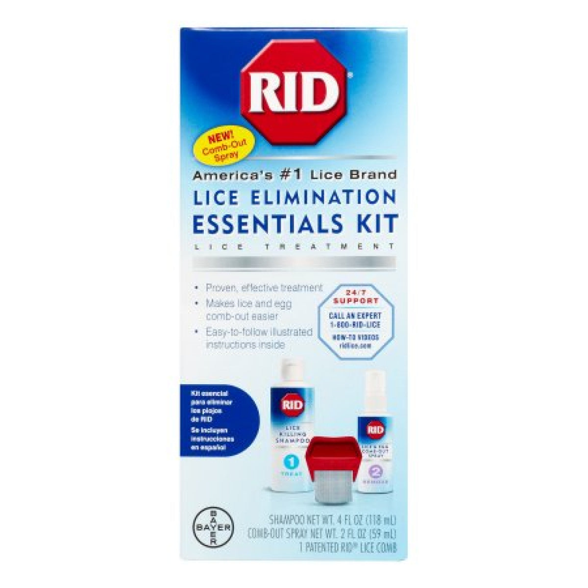 Pasteur Pharmacy Rid Essentials Lice Elimination Kit in a diaper kit packaging, designed for effective lice treatment.
