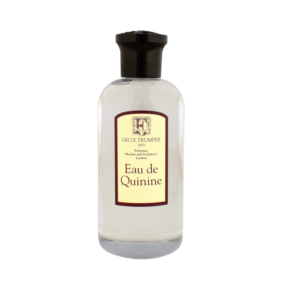 Geo F. Trumper Eau De Quinine With Oil Cologne in 200ml bottle, featuring classic packaging and a refined fragrance.