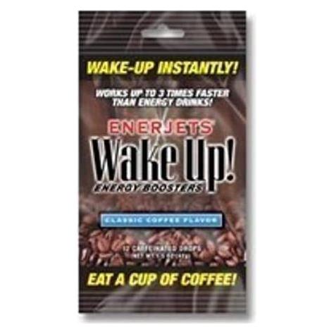 Enerjets Wake Up Energy Booster Drops in classic coffee flavor, 12-count box, natural energy enhancement from Pasteur Pharmacy.
