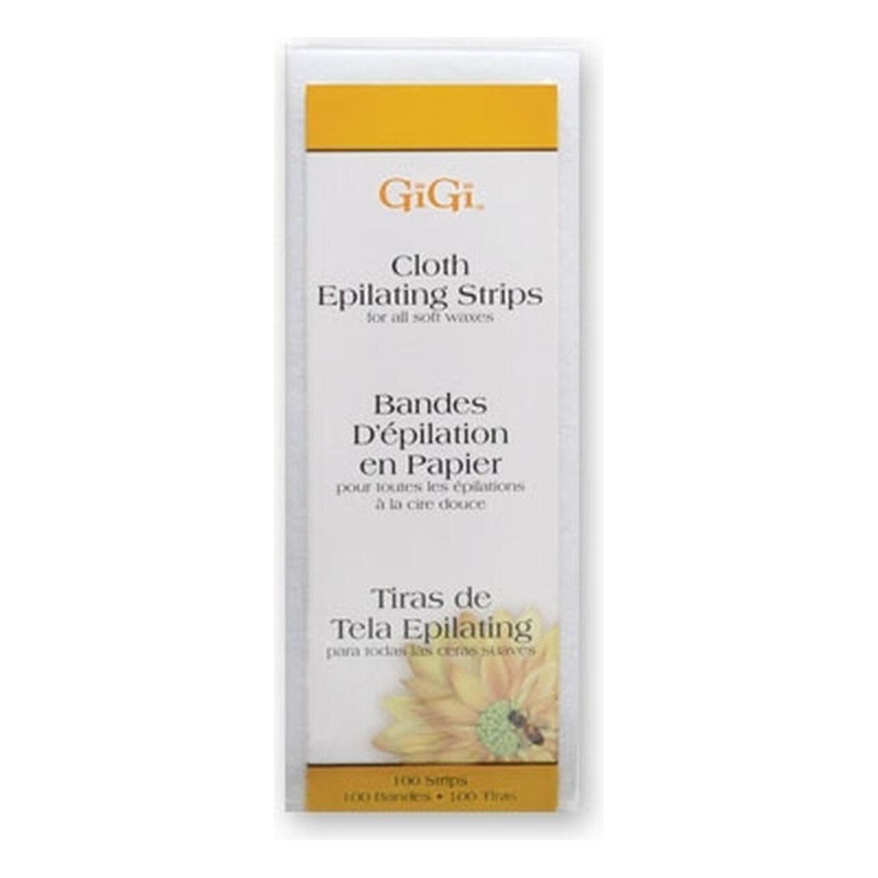 Gigi Cloth Epilating Strips Small by Pasteur Pharmacy, 1.75 x 4.5 inches, set of 100 for hair removal.