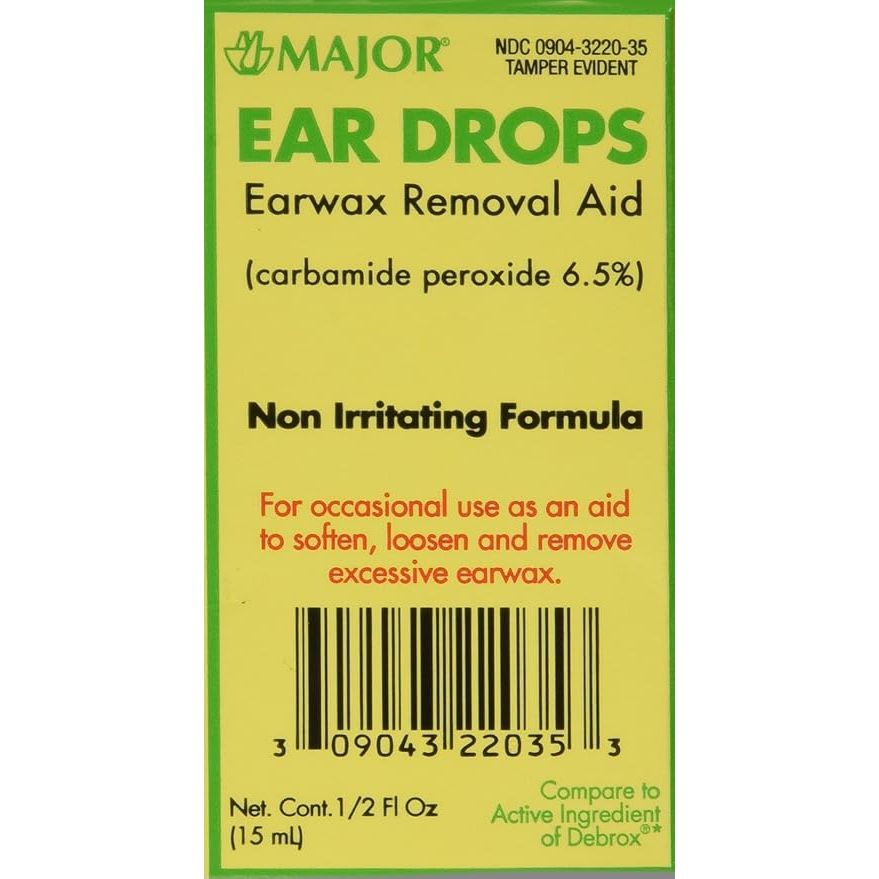 Pasteur Pharmacy Leader Ear Drops Wax Removal Kit with syringe and drops for earwax removal, 0.5 oz, similar to Debrox.