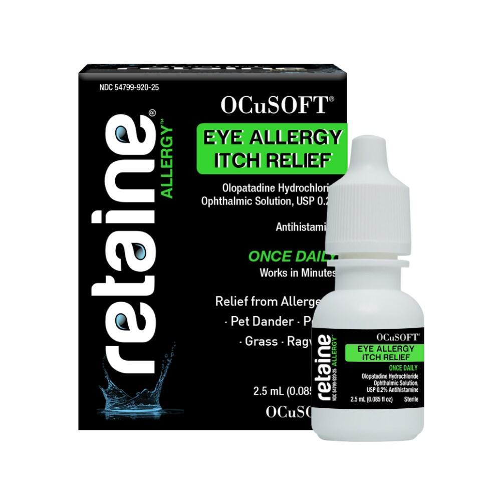 Pasteur Pharmacy Retaine Allergy Eye Drops 2.5ml bottle, designed to soothe and lubricate irritated eyes.