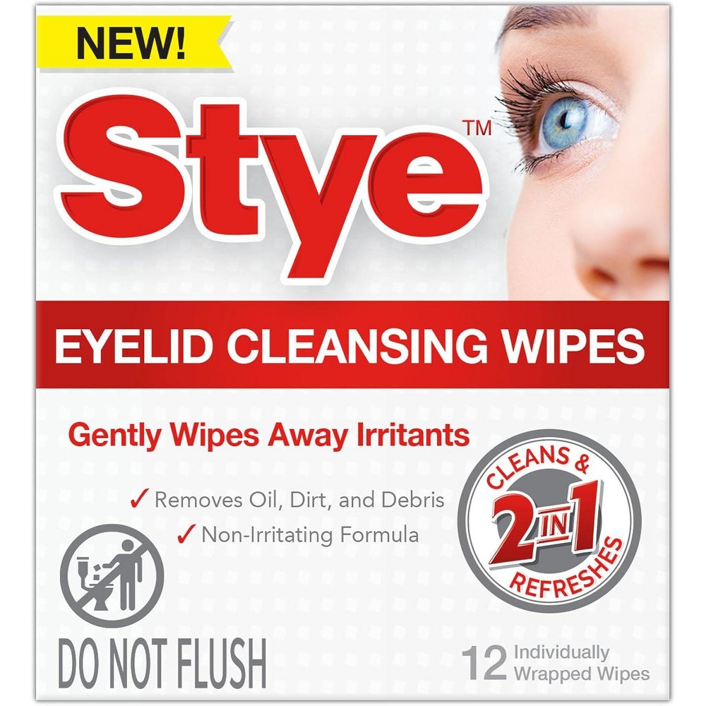 Pasteur Pharmacy Stye Eyelid Cleansing Wipes for gentle eyelid cleaning and hygiene, shown in the product image.