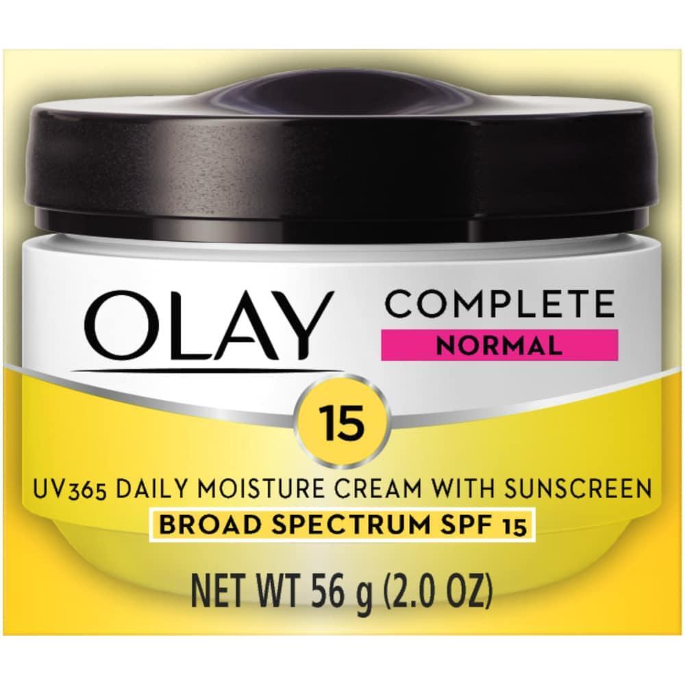 Olay Complete All Day UV Moisture Cream SPF 15 for normal skin, 2 oz, face cream with sun protection and hydrating formula