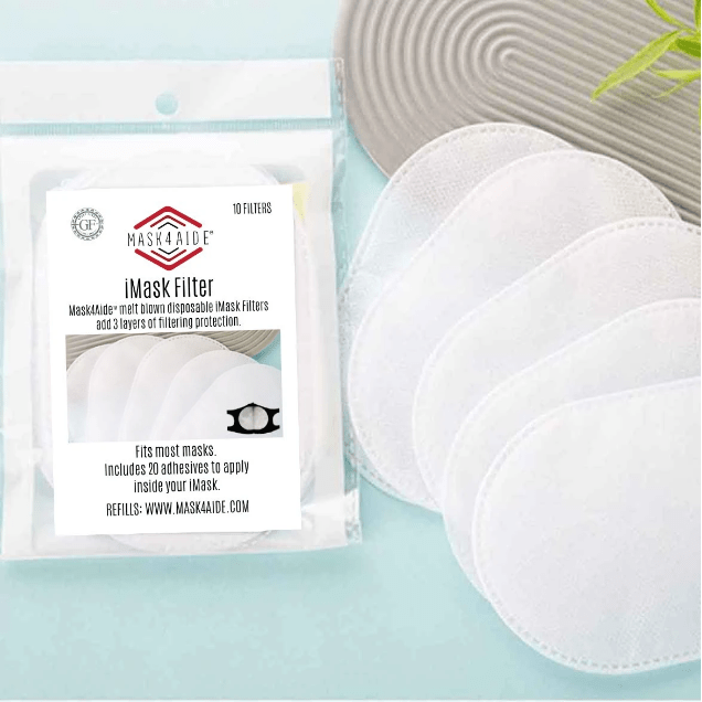 Pasteur Pharmacy Mask4Aide face mask filter showing filter material and packaging for respiratory protection.