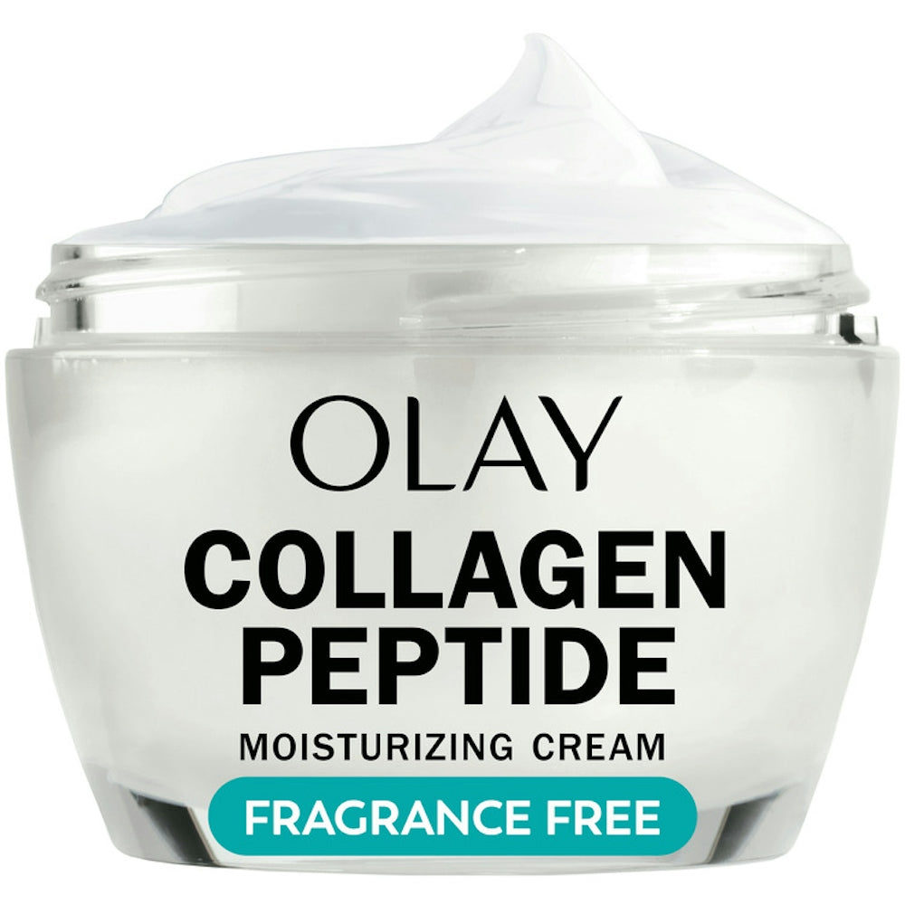 Olay Regenerist Collagen Peptide 24 Face Moisturizer Cream in 1.7oz jar, smooth and hydrating skincare product.