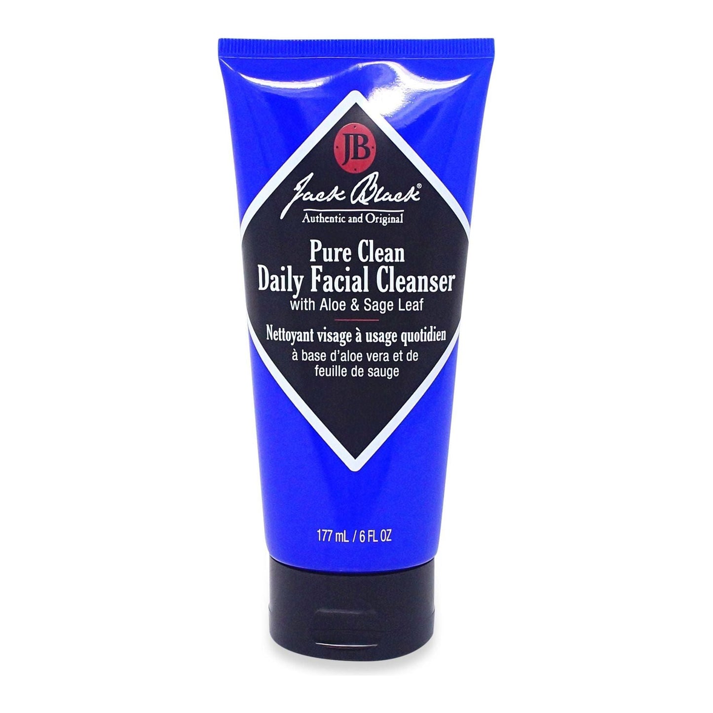 Jack Black Pure Clean Daily Facial Cleanser 6 oz bottle, gentle facial cleanser for clean, refreshed skin.