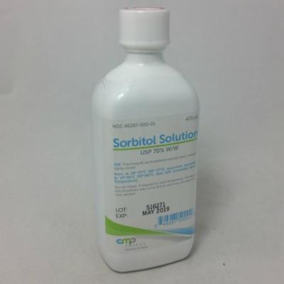 CMP Pharma Sorbitol 70% Solution in a 480 ml bottle, used for first aid and medical applications, by Pasteur Pharmacy.