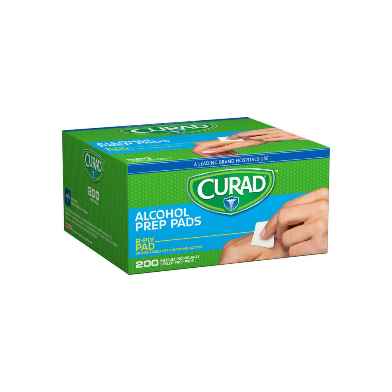 Pasteur Pharmacy Curad sterile alcohol swabs and prep pads with thick, absorbent design and 70% isopropyl alcohol for first aid use.