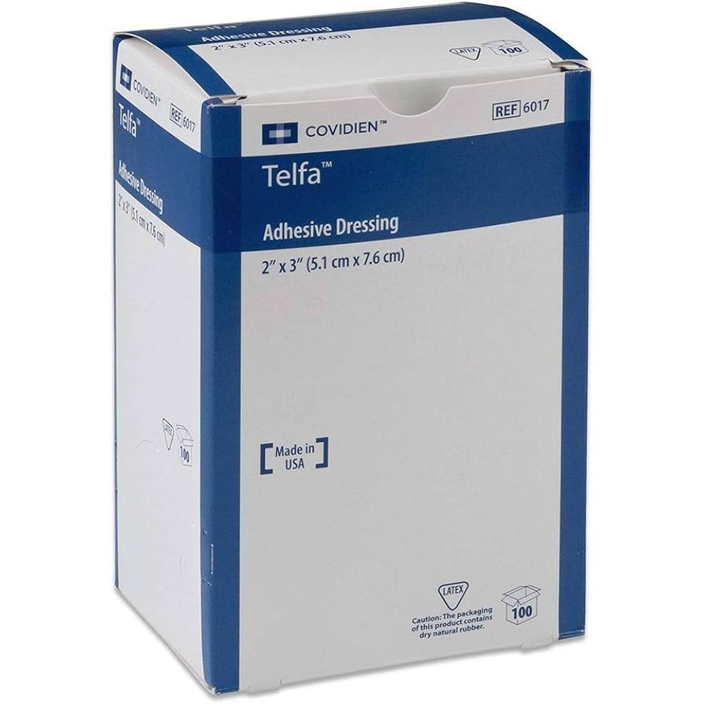 Sterile 2x3-inch Curity Telfa Ouchless Adhesive Dressing from Pasteur Pharmacy, first aid sterile wound pad.