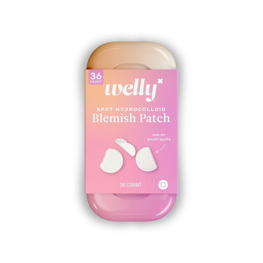 Clear Welly Hydrocolloid Face Saver acne bandages by Pasteur Pharmacy, shown in a 36-count package for facial acne treatment.