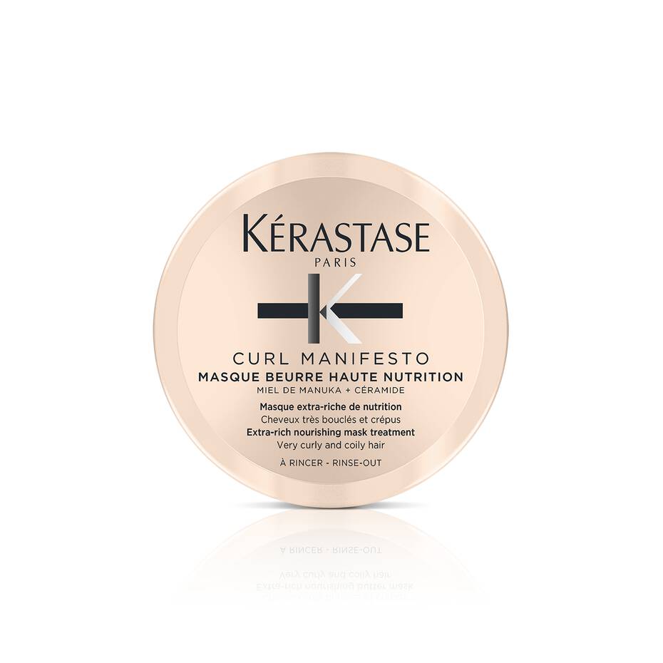 Kérastase Curl Manifesto Masque Beurre Haute Nutrition 75ml jar with creamy hair mask for curly, nourished hair