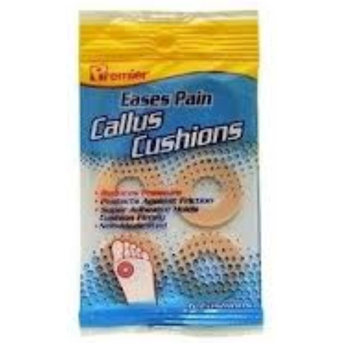 Callus Cushions Premier 6 by Pasteur Pharmacy for foot care, showing soft, cushioned pads designed to relieve foot discomfort.