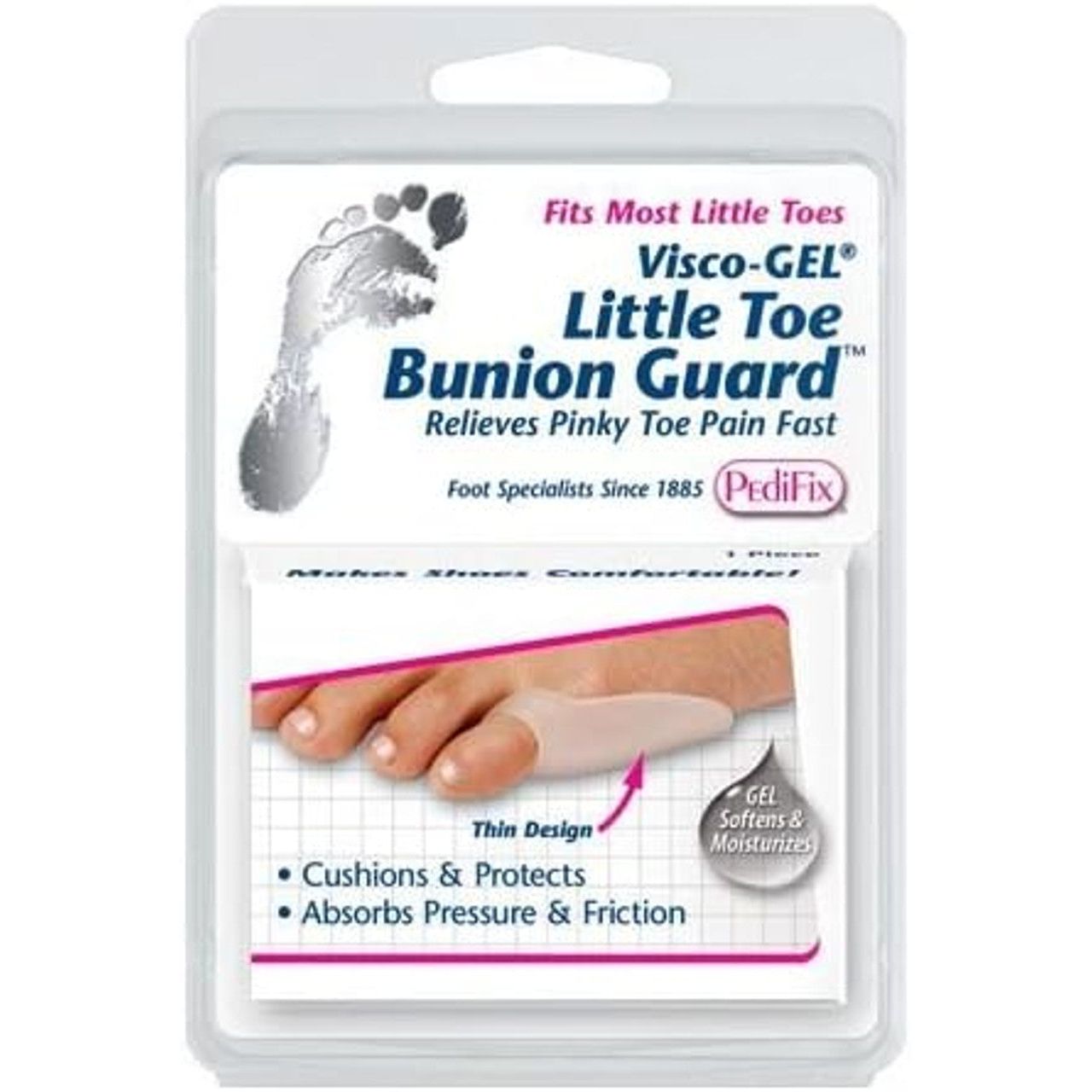 Visco-GEL Bunion Guard by Pasteur Pharmacy, soft gel cushion for bunion pain relief and foot protection, displayed on a foot.