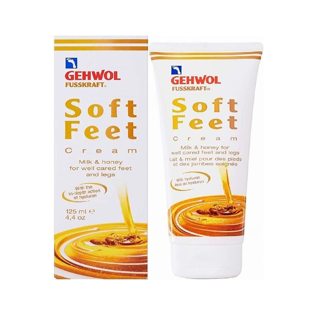 Pasteur Pharmacy Gehwol Fusskraft Soft Feet Cream in 4.4 oz jar, creamy foot moisturizer for soft, smooth skin.