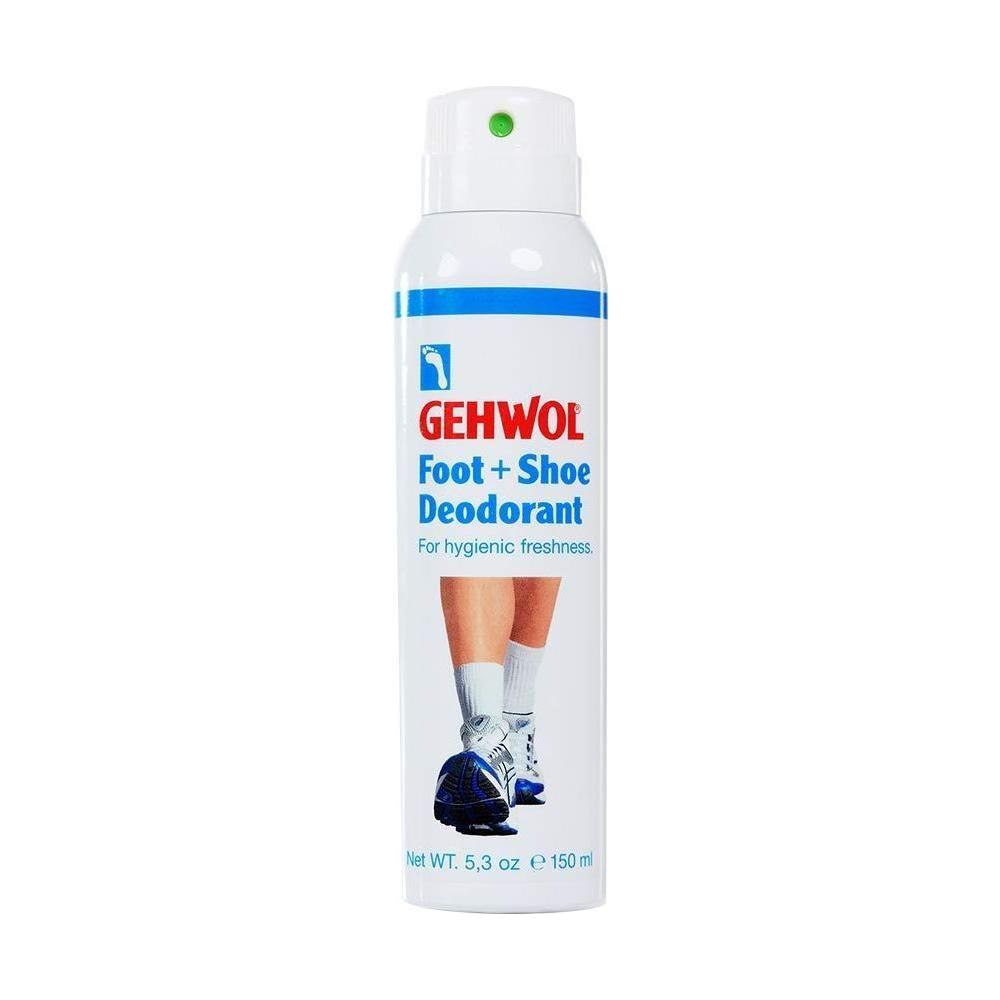 Gehwol Foot+shoe deodorant spray in 150 ml bottle, natural foot deodorant by Pasteur Pharmacy, freshens shoes and feet.