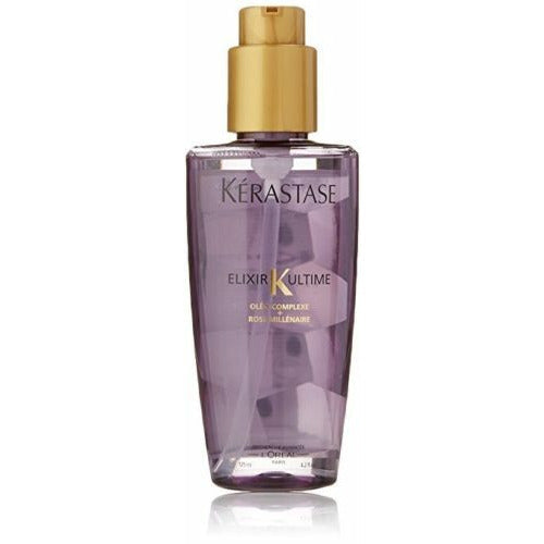 Kerastase Elixir Ultime Rose Millenaire scented oil in 4.2 oz bottle, featuring elegant packaging and a delicate rose fragrance.