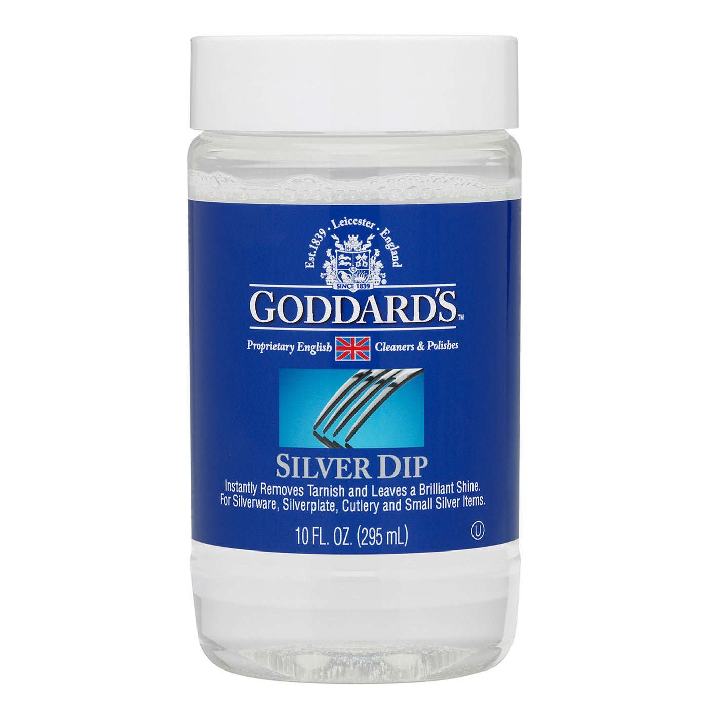 Goddard's Silver Dip furniture cleaner and polish in a bottle, designed to restore and shine silverware and metal surfaces.