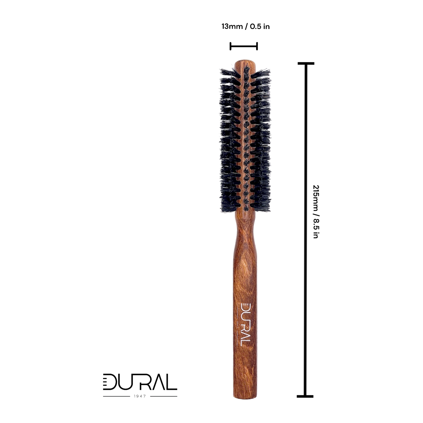 Dural Hair Brush by Pasteur Pharmacy with 10 rows, wooden handle, and pure wild boar bristles for gentle scalp and hair care.