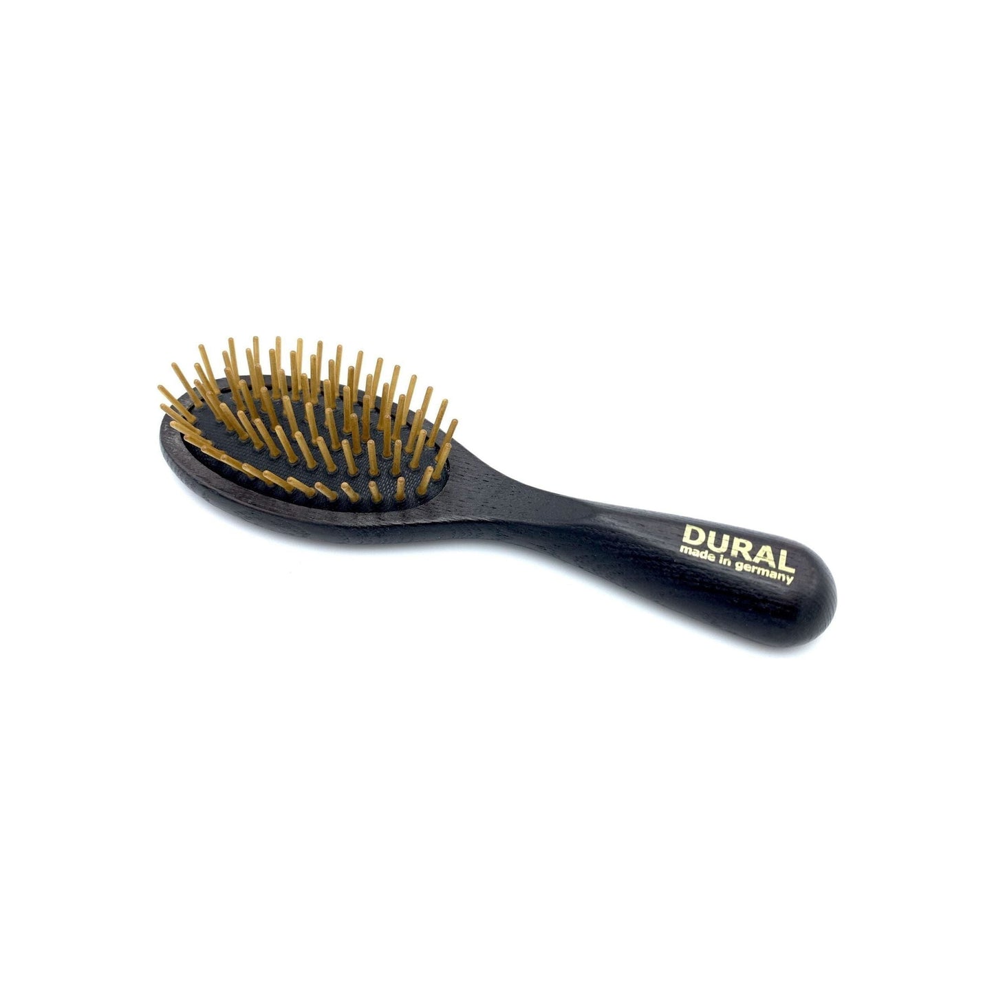 Dural hair brush by Pasteur Pharmacy with rubber cushion and wooden pins, featuring ash wood handle for styling and hair care.