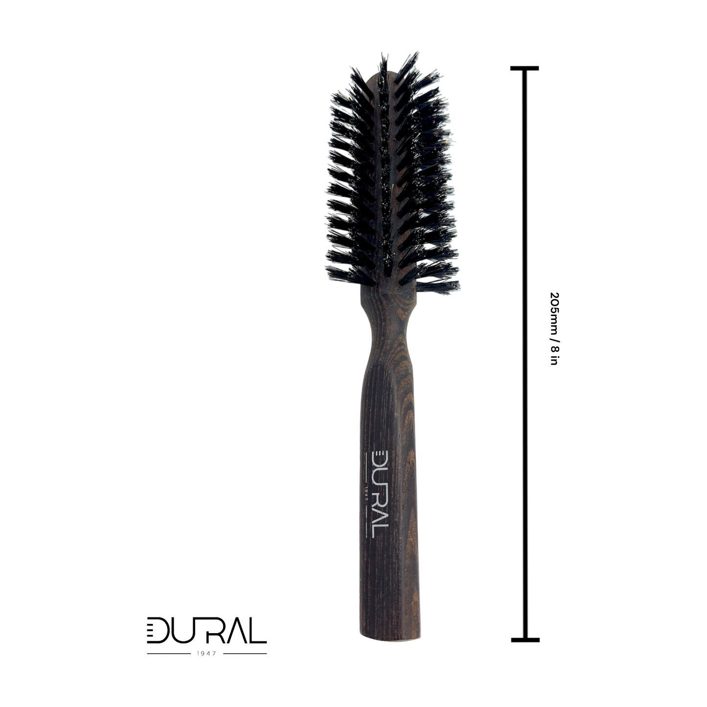 Dural Thermo ash wood half-round hair brush with boar bristles by Pasteur Pharmacy, featuring 8 rows for smooth styling and detangling.