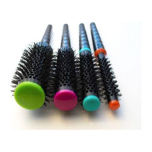Janeke Spiral Thermal Round Hair Brush SP513C-ALM with wooden handle and bristles, designed for styling and blow-drying hair.
