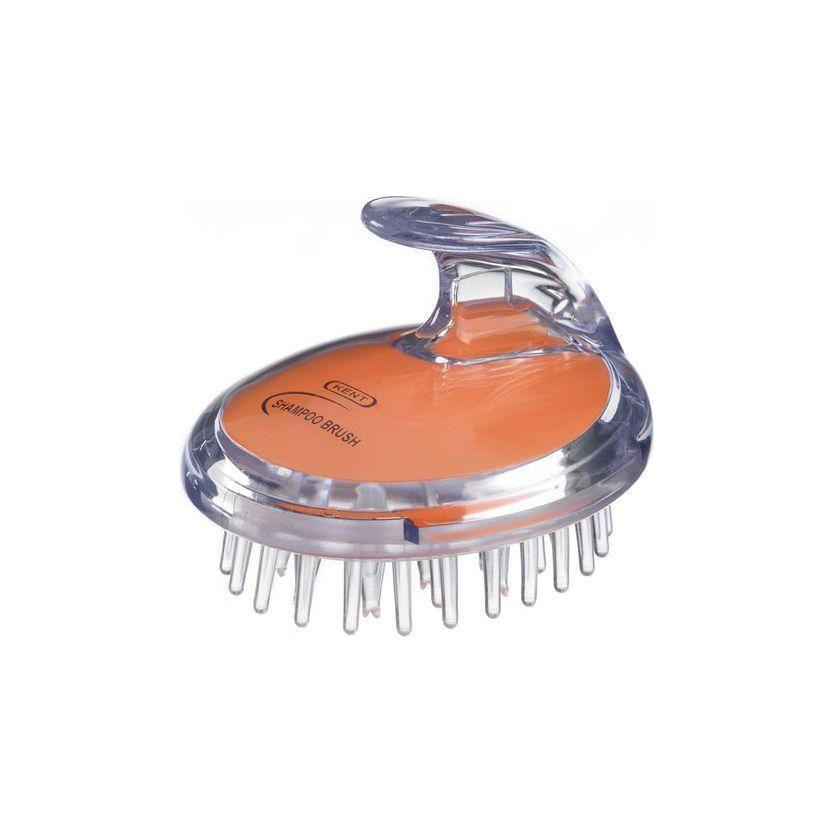 Orange KENT shampoo and massage hair brush by Pasteur Pharmacy with soft bristles for gentle scalp care.