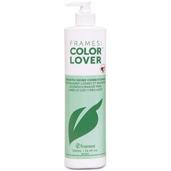 Framesi Color Lover Smooth Shine Conditioner 500ml for vibrant, shiny hair; creamy formula gently conditions and enhances color.