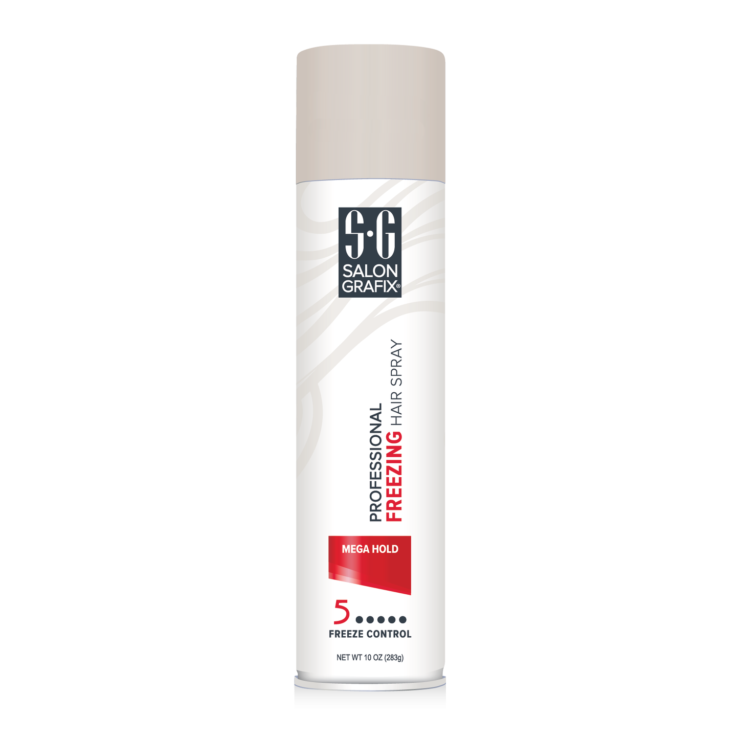 Salon Grafix Professional Freezing Mega Hold Hair Spray in 10 oz bottle, designed for strong, long-lasting hair hold.