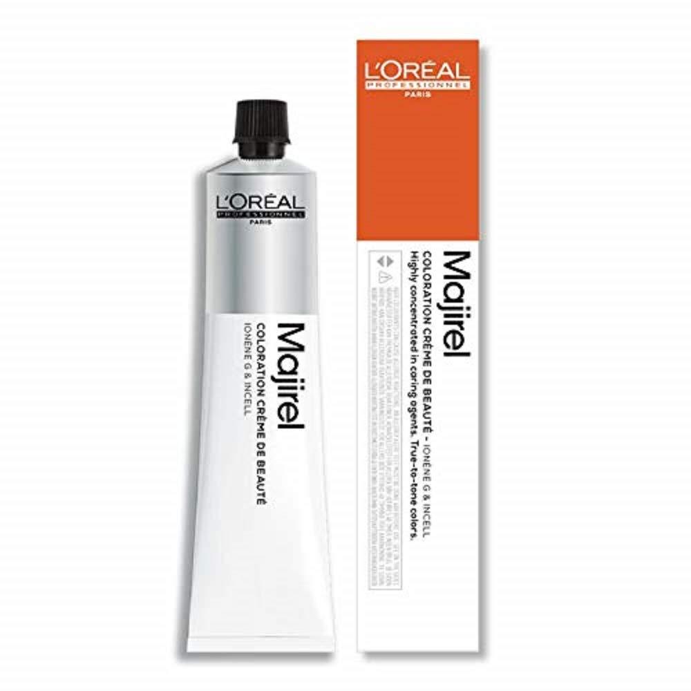 L'Oreal Professionnel Majirel Permanent Creme Color C6.46 6CR hair dye in a tube, showing the product packaging and color swatch