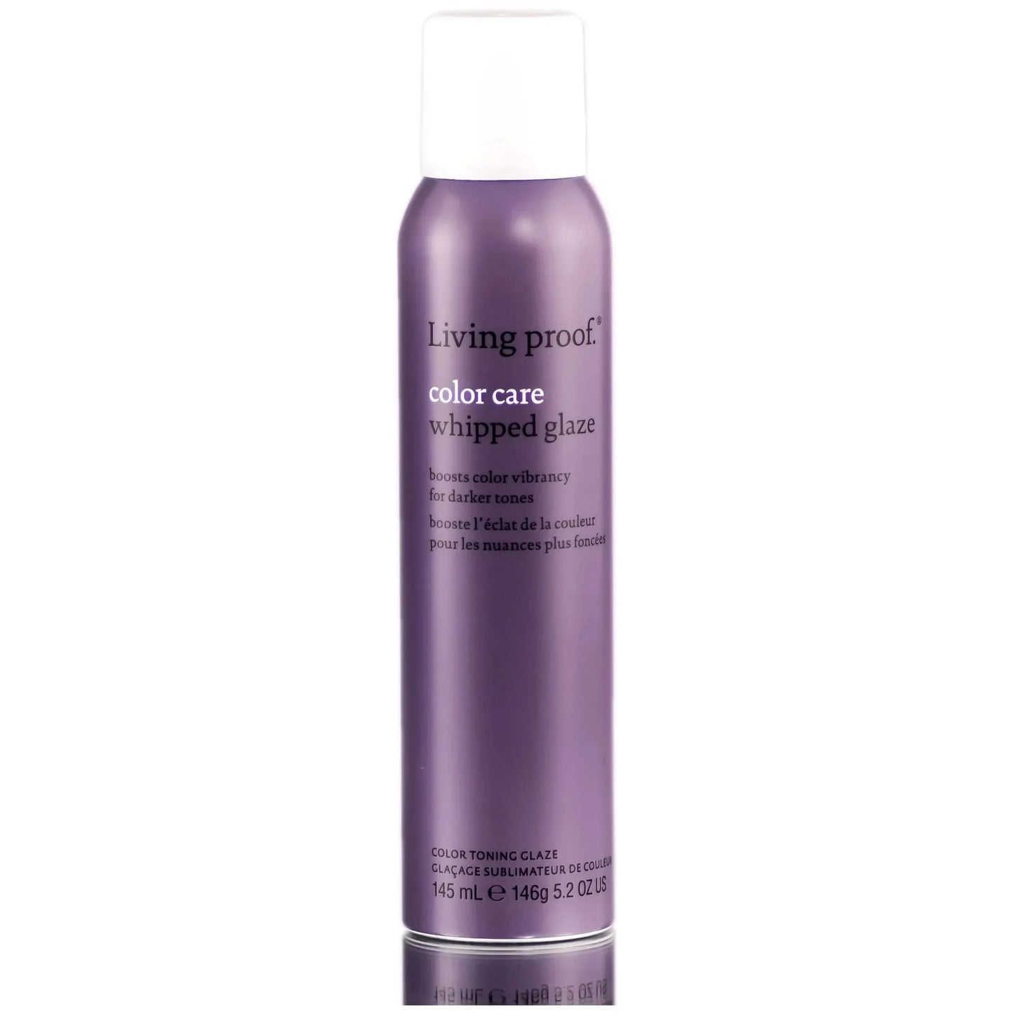Living Proof Dark Color Care Whipped Glaze for hair, 5.2 oz, in a jar, showcasing the product's packaging and texture.